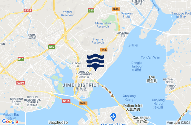Mapa de mareas Yingcun, China