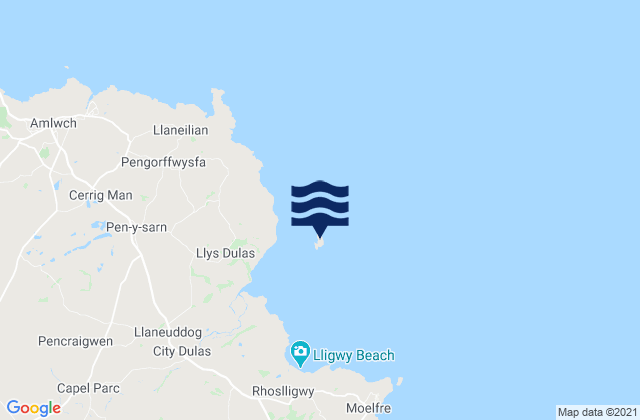 Mapa de mareas Ynys Dulas, United Kingdom
