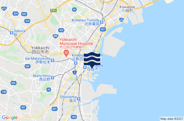 Mapa de mareas Yokkaichi-shi, Japan