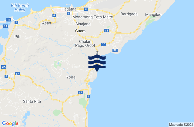Mapa de mareas Yona Municipality, Guam