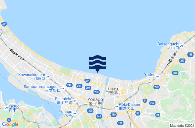 Mapa de mareas Yonago Shi, Japan