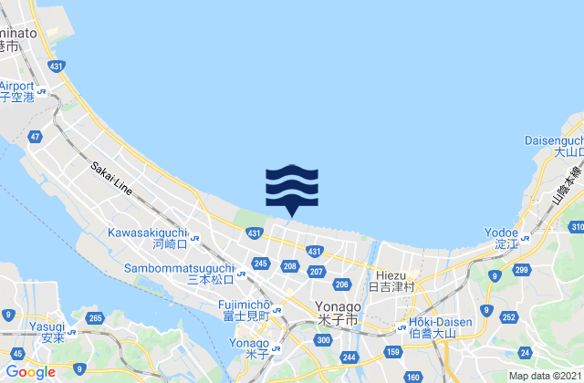 Mapa de mareas Yonago, Japan