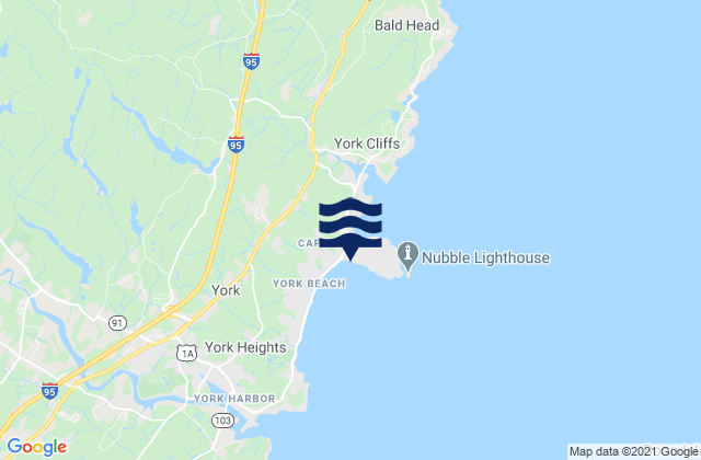 Mapa de mareas York Beach, United States