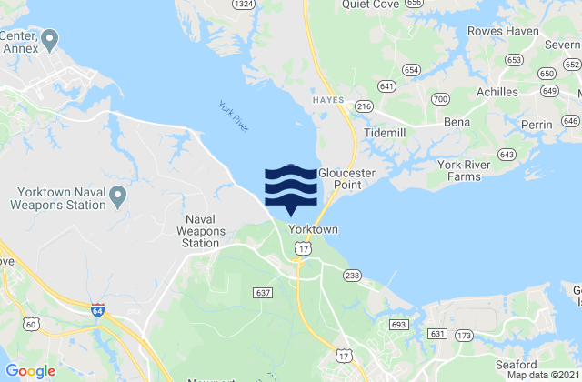 Mapa de mareas York County, United States
