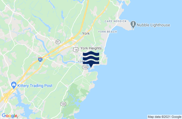 Mapa de mareas York Harbor, United States