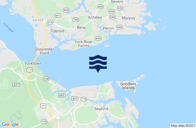 Mapa de mareas Yorktown Goodwin Neck, United States