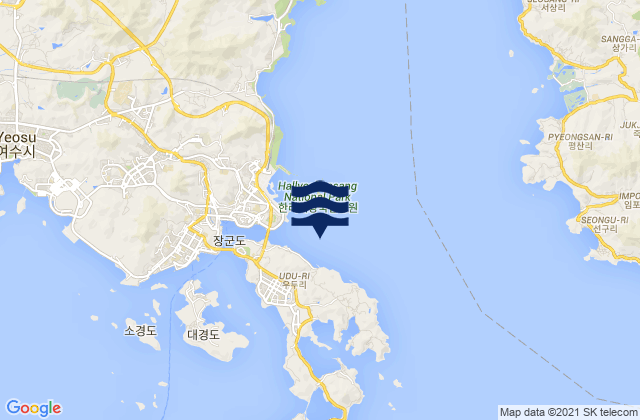 Mapa de mareas Yosu, South Korea