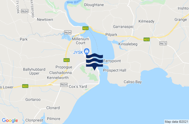 Mapa de mareas Youghal, Ireland