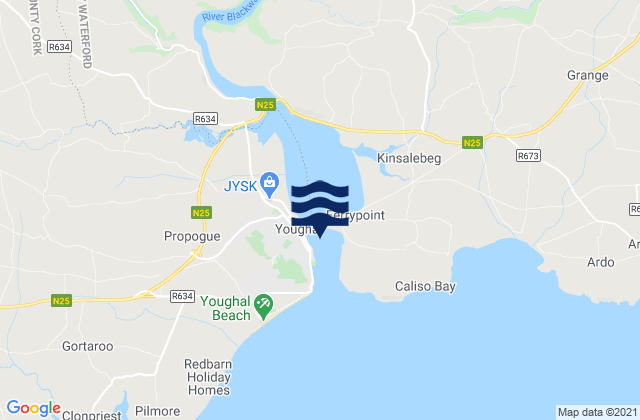 Mapa de mareas Youghal Harbour, Ireland