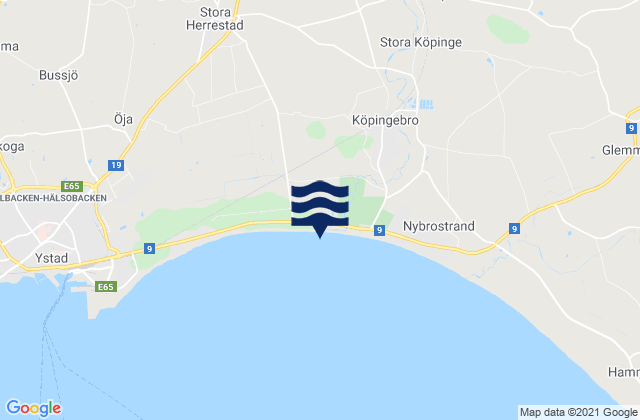 Mapa de mareas Ystads Kommun, Sweden