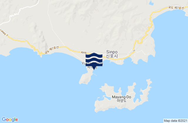 Mapa de mareas Yuktae-dong, North Korea