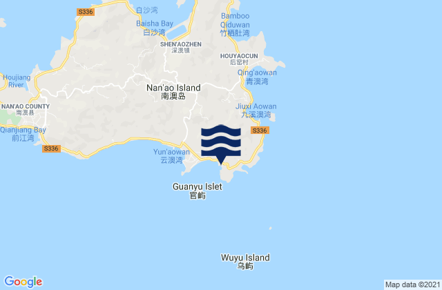 Mapa de mareas Yun’ao, China
