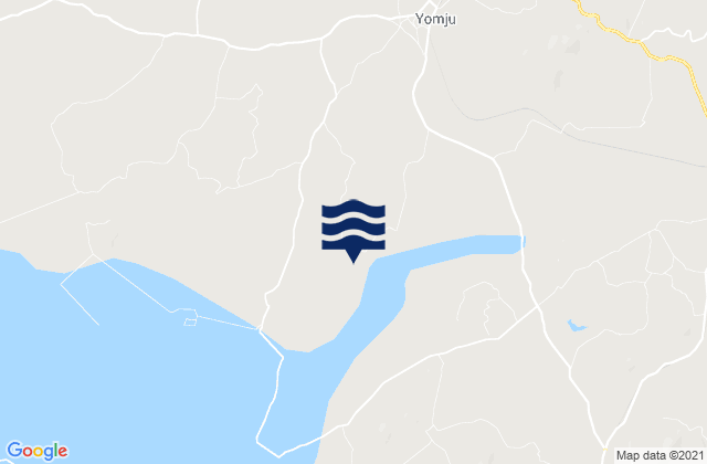 Mapa de mareas Yŏmju-ŭp, North Korea