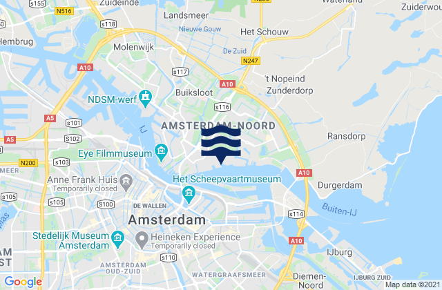 Mapa de mareas Zaandijk, Netherlands