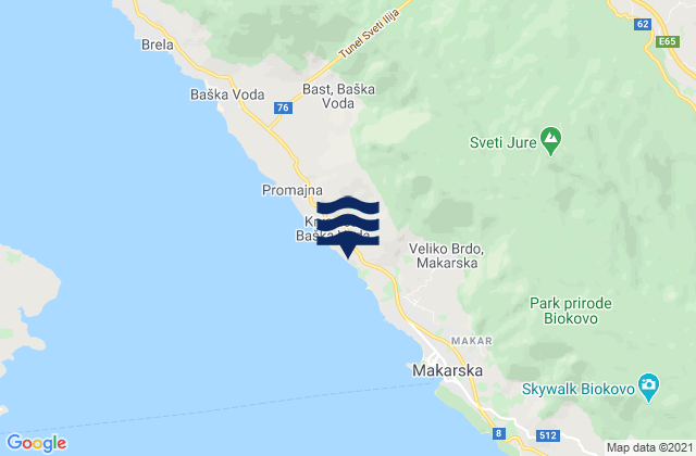Mapa de mareas Zagvozd, Croatia