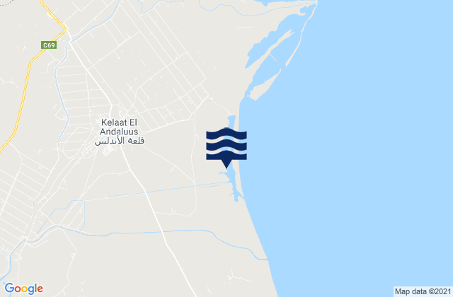 Mapa de mareas Zahānah, Tunisia