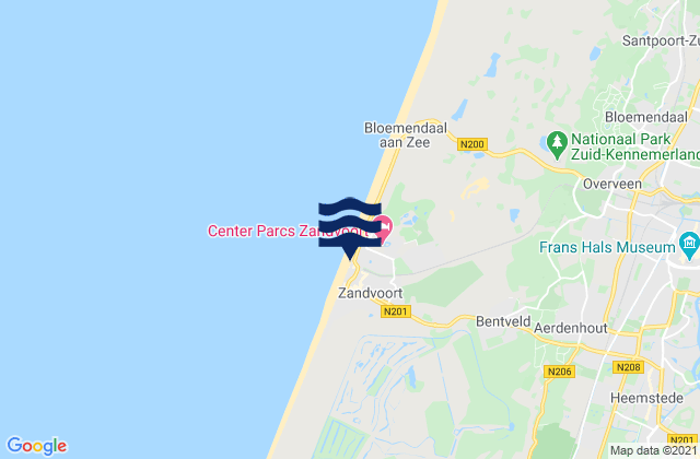 Mapa de mareas Zandvoort, Netherlands