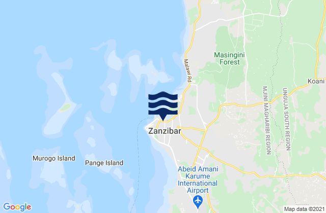 Mapa de mareas Zanzibar, Tanzania