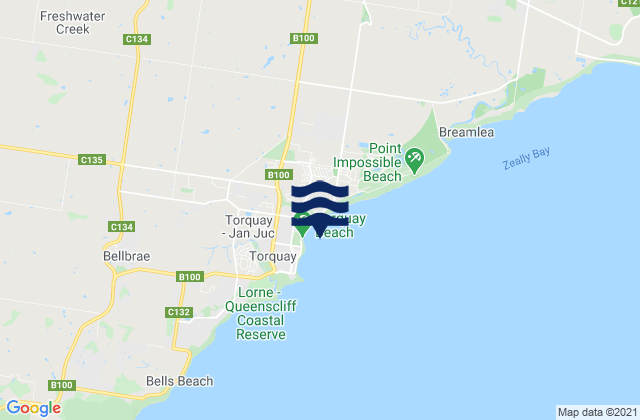 Mapa de mareas Zeally Bay, Australia