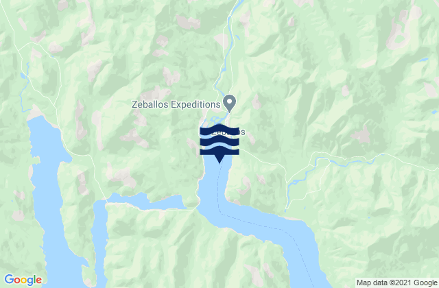 Mapa de mareas Zeballos, Canada