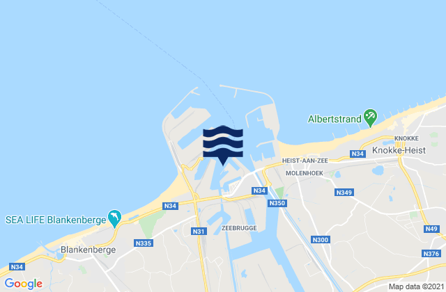 Mapa de mareas Zeebrugge Port, Belgium