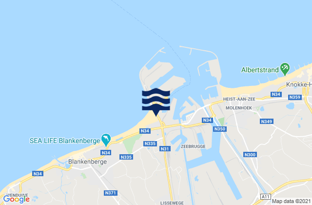 Mapa de mareas Zeebrugge, Belgium