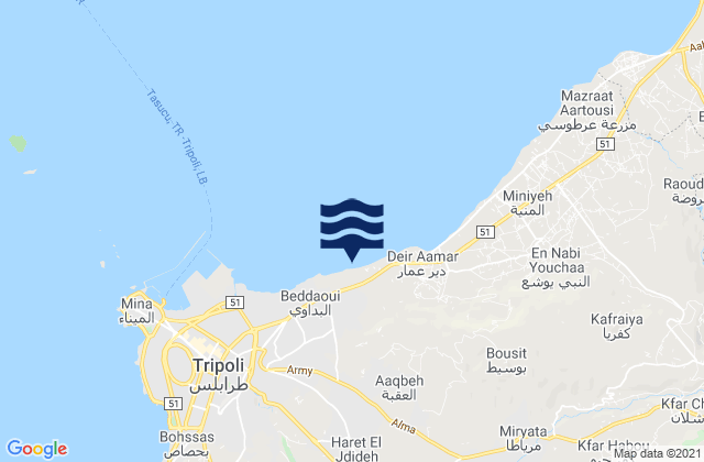 Mapa de mareas Zghartā, Lebanon