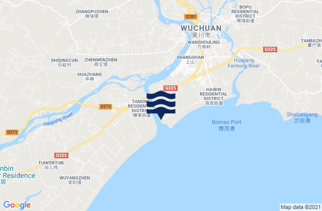 Mapa de mareas Zhangpu, China