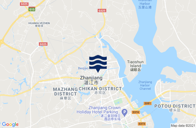 Mapa de mareas Zhanjiang, China