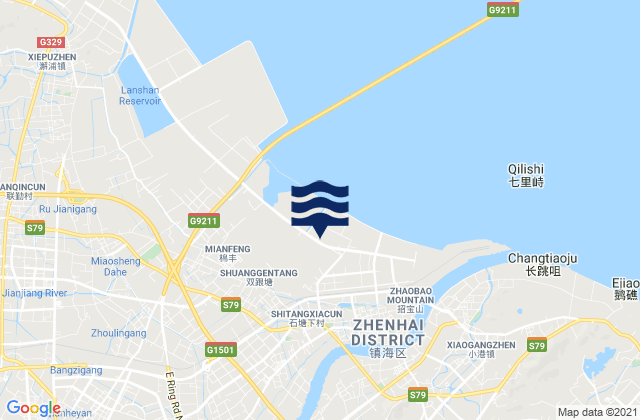 Mapa de mareas Zhaobaoshan, China