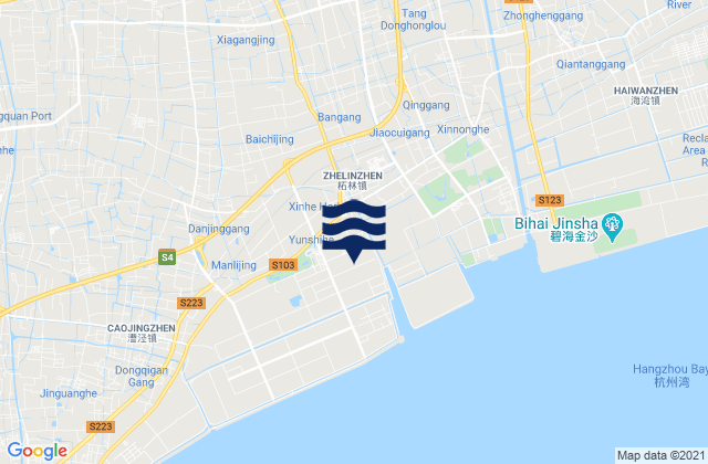 Mapa de mareas Zhelin, China