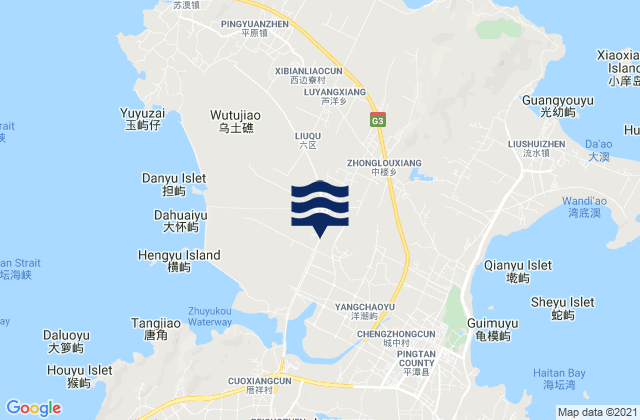 Mapa de mareas Zhonglou, China
