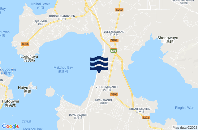 Mapa de mareas Zhongmen, China