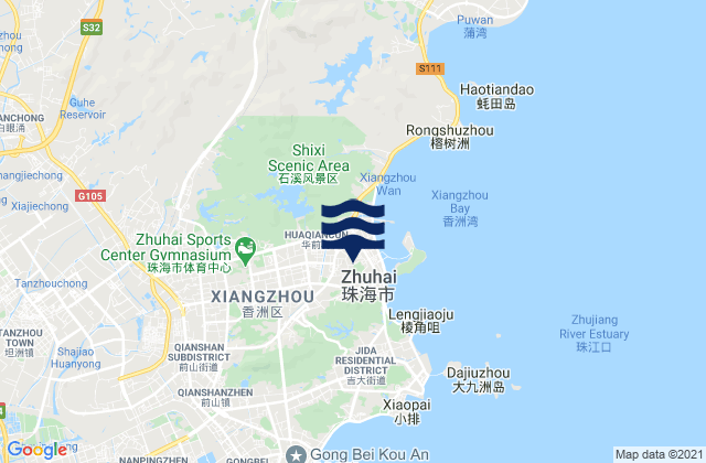 Mapa de mareas Zhuhai, China