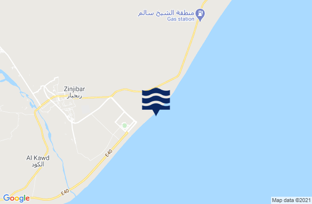 Mapa de mareas Zingibar, Yemen