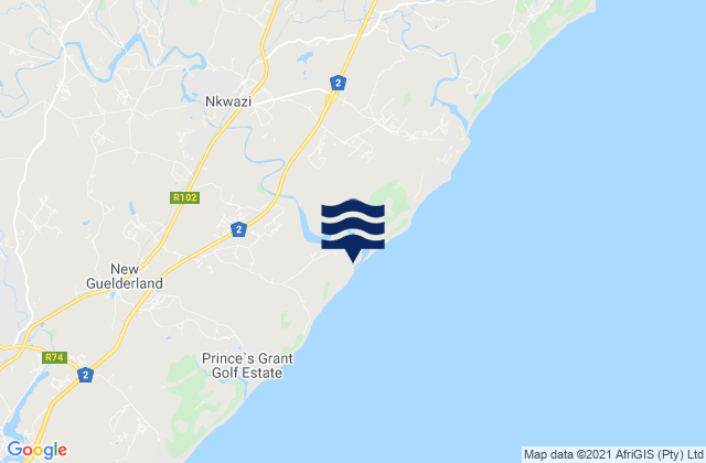 Mapa de mareas Zinkwazi, South Africa
