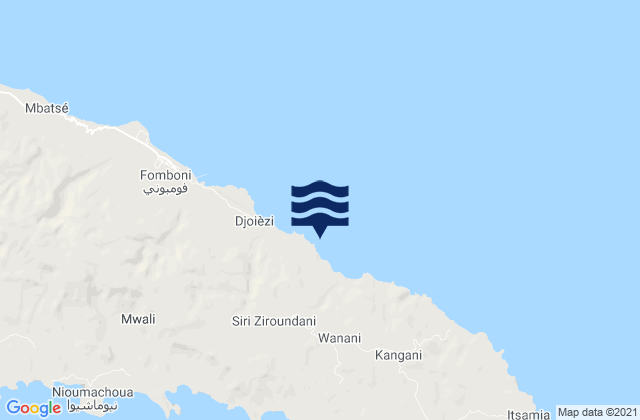 Mapa de mareas Ziroudani, Comoros