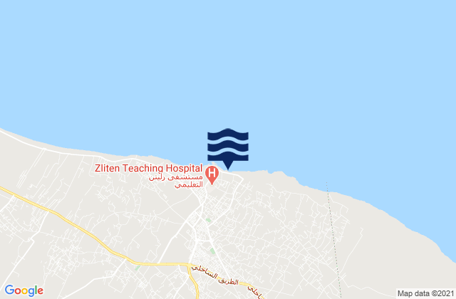 Mapa de mareas Zliten, Libya