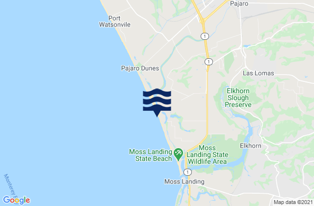 Mapa de mareas Zmudowski State Beach, United States