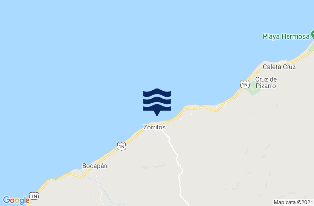 Mapa de mareas Zorritos, Peru