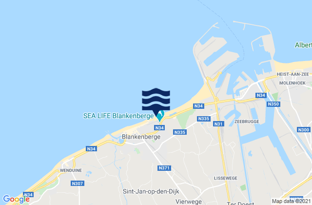 Mapa de mareas Zuienkerke, Belgium