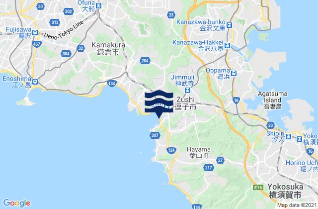 Mapa de mareas Zushi Shi, Japan