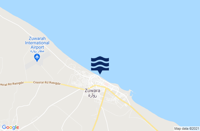 Mapa de mareas Zuwārah, Libya