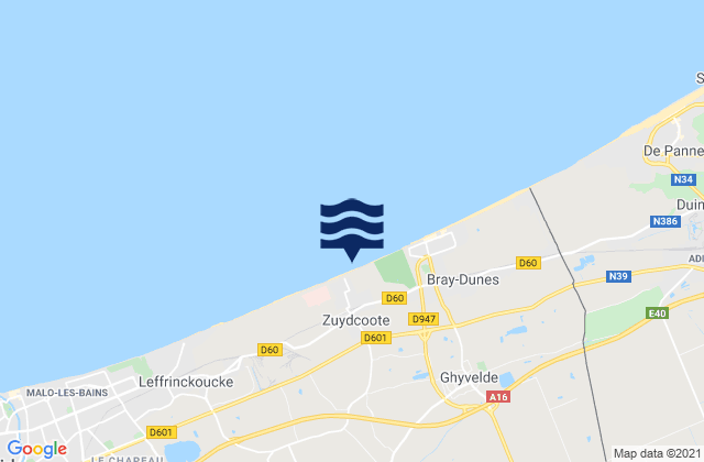 Mapa de mareas Zuydcoote, France