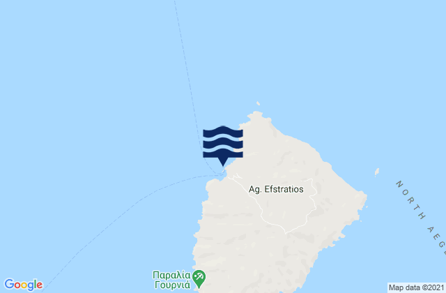 Mapa de mareas Ágios Efstrátios, Greece
