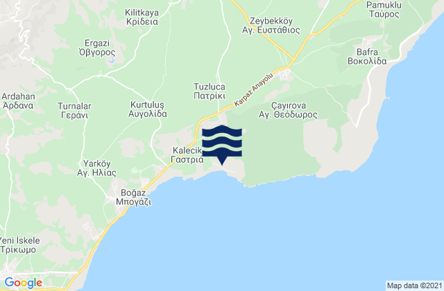 Mapa de mareas Ágios Efstáthios, Cyprus