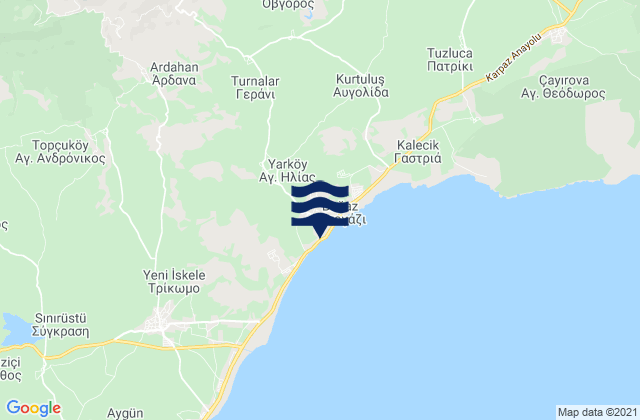 Mapa de mareas Ágios Ilías, Cyprus