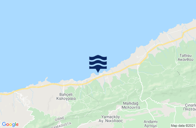 Mapa de mareas Ágios Nikólaos, Cyprus