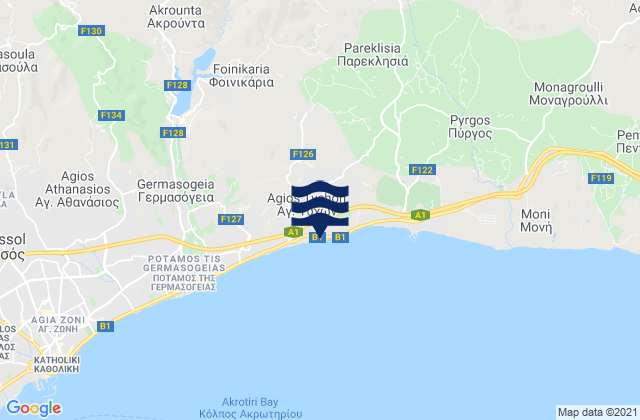 Mapa de mareas Ágios Týchon, Cyprus