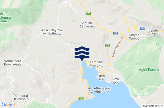 Mapa de mareas Ámfissa, Greece